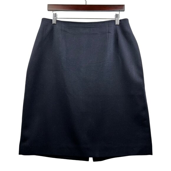 Vintage‎ Albert Nipon 100% Wool Classic Black Officewear Skirt Made in Korea 12 - Picture 2 of 6